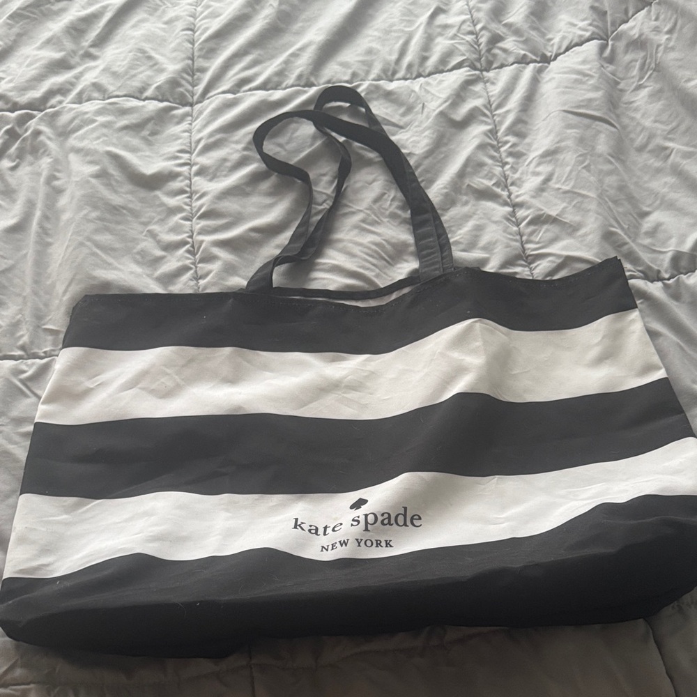 Kate Spade Monochrome Striped Beach / Swimming Bag